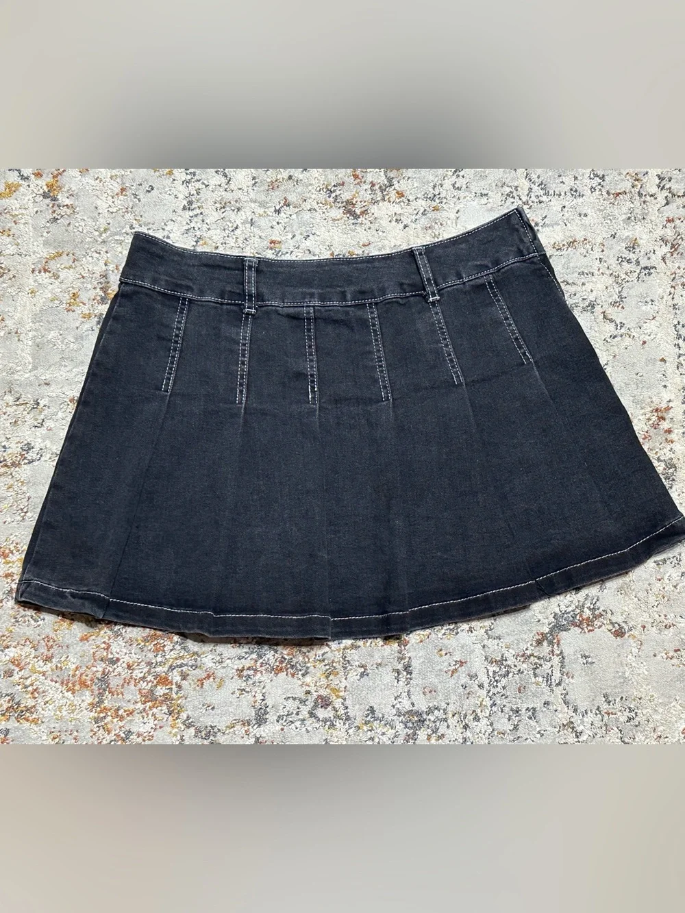 Hot Topic black denim pleated skirt size Large